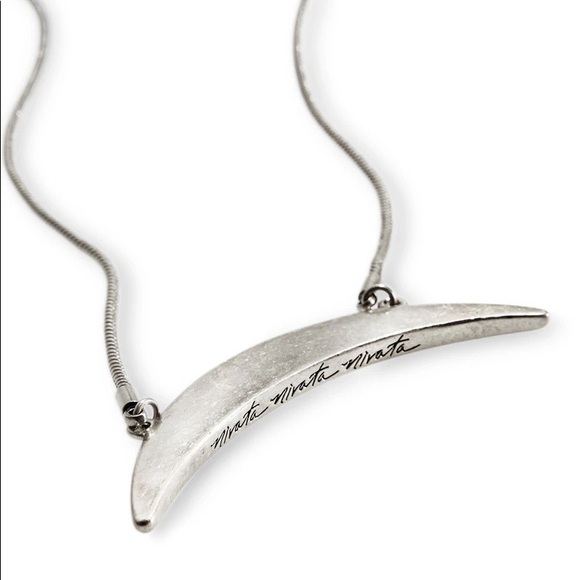 Jenny Bird Crescent Moon Necklace- silver - Picture 4 of 11
